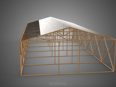 空建筑温室温室玻璃温室农场花园 3D 模型