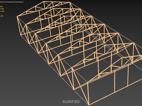 空建筑温室温室玻璃温室农场花园 3D 模型