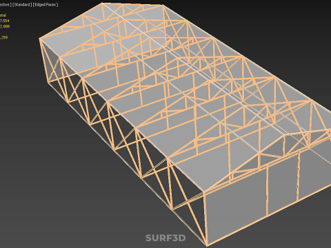 空建筑温室温室玻璃温室农场花园 3D 模型