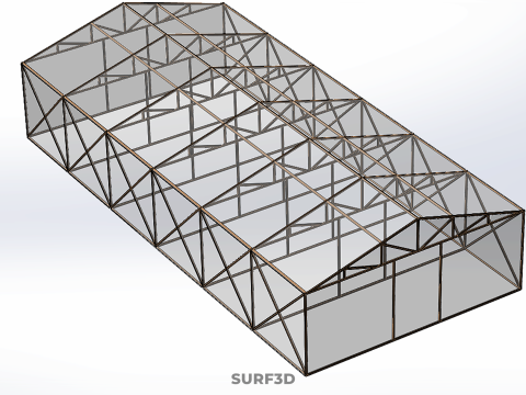 空建筑温室温室玻璃温室农场花园 3D 模型