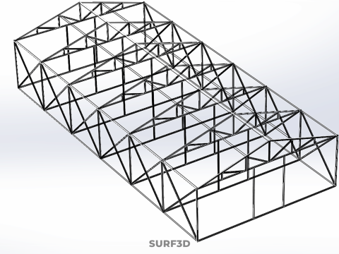 空建筑温室温室玻璃温室农场花园 3D 模型