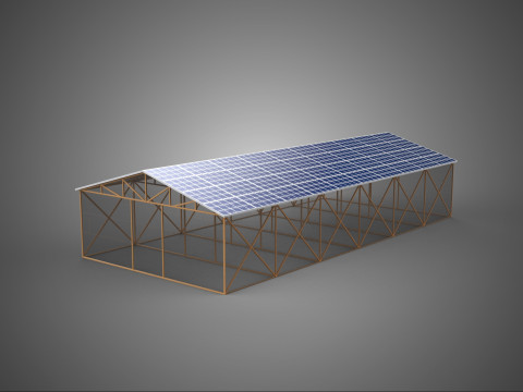PHOTOVOLTAIC SOLAR PANEL TOP ROOF GREENHOUSE HOTHOUSE GLASSHOUSE Modèle 3D