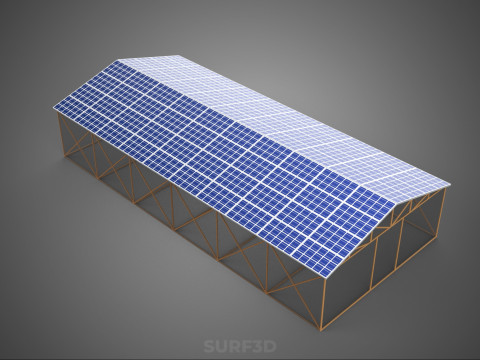 RUMAH KACA ATAP PANEL SURYA FOTOVOLTAIK RUMAH KACA ATAP ATAP Model 3D