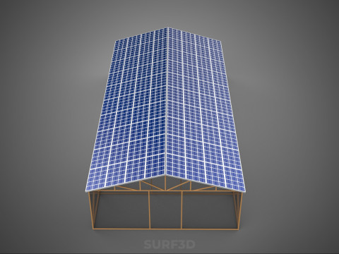 RUMAH KACA ATAP PANEL SURYA FOTOVOLTAIK RUMAH KACA ATAP ATAP Model 3D