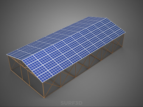 RUMAH KACA ATAP PANEL SURYA FOTOVOLTAIK RUMAH KACA ATAP ATAP Model 3D