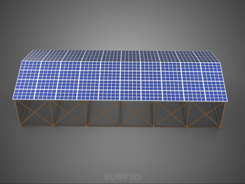 RUMAH KACA ATAP PANEL SURYA FOTOVOLTAIK RUMAH KACA ATAP ATAP Model 3D