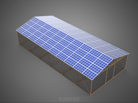 RUMAH KACA ATAP PANEL SURYA FOTOVOLTAIK RUMAH KACA ATAP ATAP Model 3D