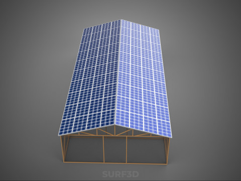 RUMAH KACA ATAP PANEL SURYA FOTOVOLTAIK RUMAH KACA ATAP ATAP Model 3D