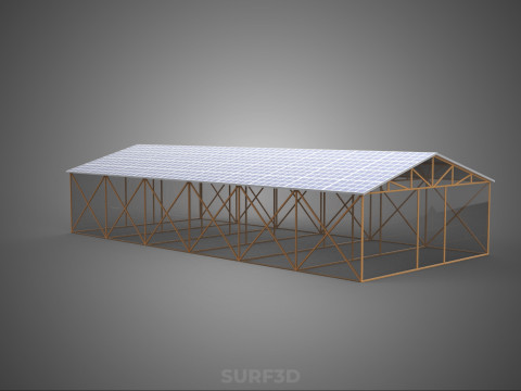 RUMAH KACA ATAP PANEL SURYA FOTOVOLTAIK RUMAH KACA ATAP ATAP Model 3D