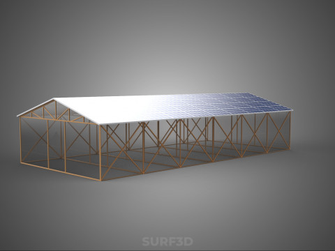 RUMAH KACA ATAP PANEL SURYA FOTOVOLTAIK RUMAH KACA ATAP ATAP Model 3D