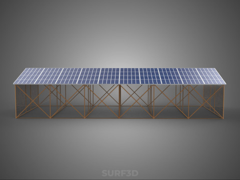 RUMAH KACA ATAP PANEL SURYA FOTOVOLTAIK RUMAH KACA ATAP ATAP Model 3D