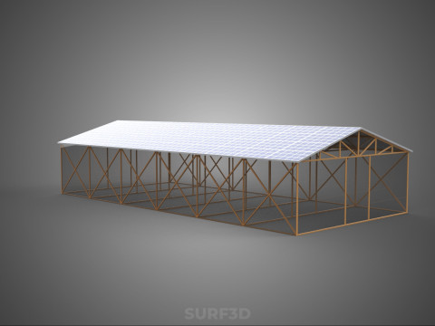 RUMAH KACA ATAP PANEL SURYA FOTOVOLTAIK RUMAH KACA ATAP ATAP Model 3D