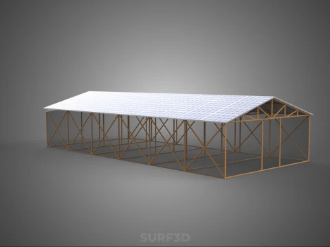 PHOTOVOLTAIC SOLAR PANEL TOP ROOF GREENHOUSE HOTHOUSE GLASSHOUSE 3D Model