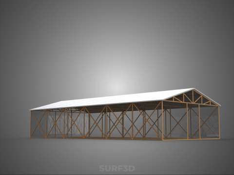 RUMAH KACA ATAP PANEL SURYA FOTOVOLTAIK RUMAH KACA ATAP ATAP Model 3D