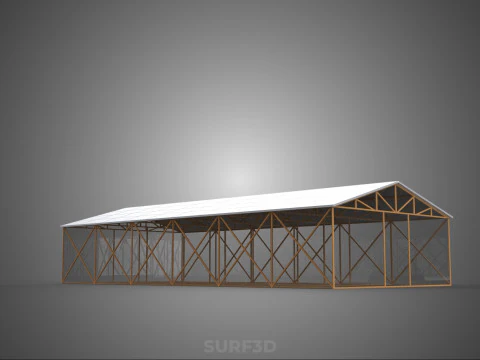 PHOTOVOLTAIC SOLAR PANEL TOP ROOF GREENHOUSE HOTHOUSE GLASSHOUSE 3D Model