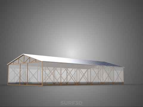 RUMAH KACA ATAP PANEL SURYA FOTOVOLTAIK RUMAH KACA ATAP ATAP Model 3D