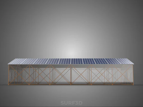 PHOTOVOLTAIC SOLAR PANEL TOP ROOF GREENHOUSE HOTHOUSE GLASSHOUSE 3D Model