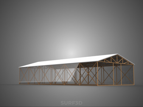 RUMAH KACA ATAP PANEL SURYA FOTOVOLTAIK RUMAH KACA ATAP ATAP Model 3D