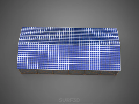 PHOTOVOLTAIC SOLAR PANEL TOP ROOF GREENHOUSE HOTHOUSE GLASSHOUSE 3D Model