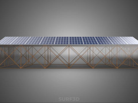 RUMAH KACA ATAP PANEL SURYA FOTOVOLTAIK RUMAH KACA ATAP ATAP Model 3D