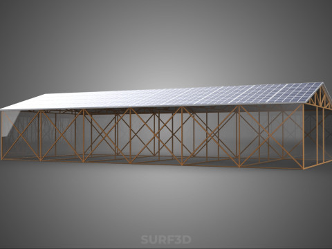 RUMAH KACA ATAP PANEL SURYA FOTOVOLTAIK RUMAH KACA ATAP ATAP Model 3D