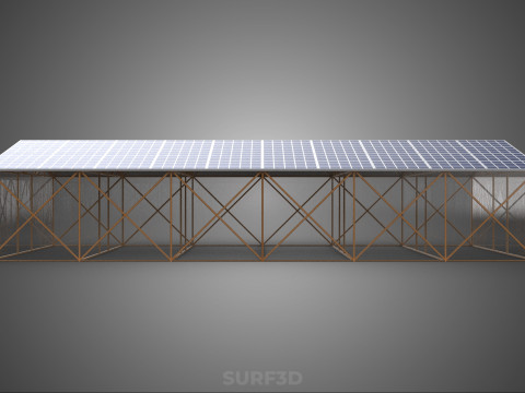 RUMAH KACA ATAP PANEL SURYA FOTOVOLTAIK RUMAH KACA ATAP ATAP Model 3D