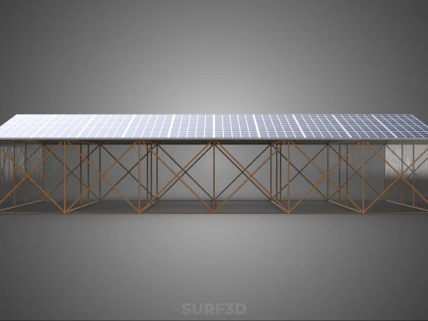 PHOTOVOLTAIC SOLAR PANEL TOP ROOF GREENHOUSE HOTHOUSE GLASSHOUSE 3D Model