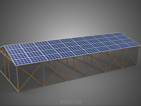 RUMAH KACA ATAP PANEL SURYA FOTOVOLTAIK RUMAH KACA ATAP ATAP Model 3D