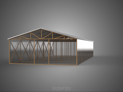 RUMAH KACA ATAP PANEL SURYA FOTOVOLTAIK RUMAH KACA ATAP ATAP Model 3D