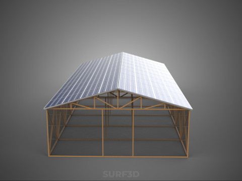 RUMAH KACA ATAP PANEL SURYA FOTOVOLTAIK RUMAH KACA ATAP ATAP Model 3D