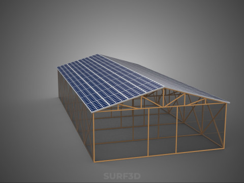 RUMAH KACA ATAP PANEL SURYA FOTOVOLTAIK RUMAH KACA ATAP ATAP Model 3D