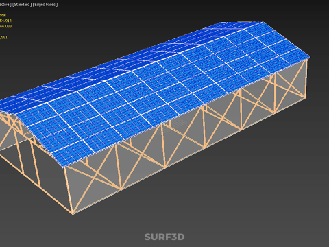 RUMAH KACA ATAP PANEL SURYA FOTOVOLTAIK RUMAH KACA ATAP ATAP Model 3D