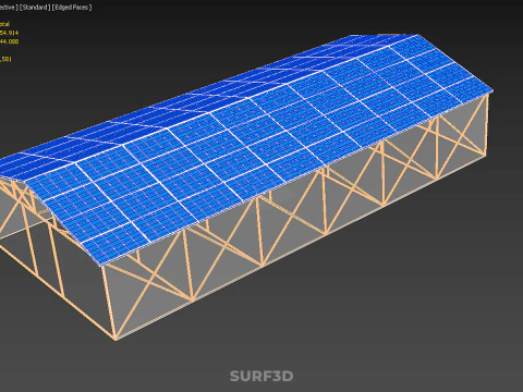 PHOTOVOLTAIC SOLAR PANEL TOP ROOF GREENHOUSE HOTHOUSE GLASSHOUSE 3D Model