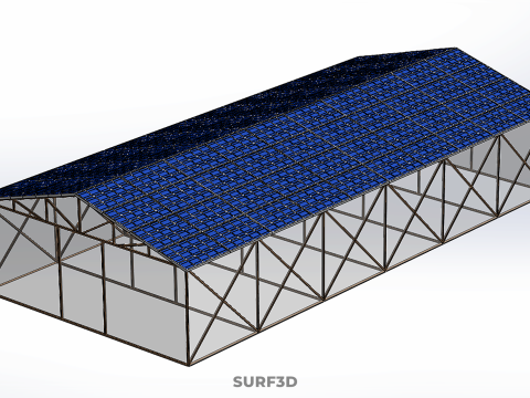 RUMAH KACA ATAP PANEL SURYA FOTOVOLTAIK RUMAH KACA ATAP ATAP Model 3D