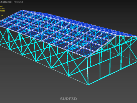 PVS 태양광 패널 지붕 온실 온실 온실 정원 농장 3D 모델