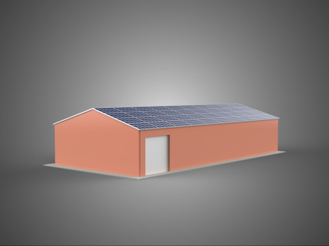 SOLAR PANEL ROOF PV POWERED SHED WAREHOUSE STOREHOUSE DEPOT BARN 3D मॉडल