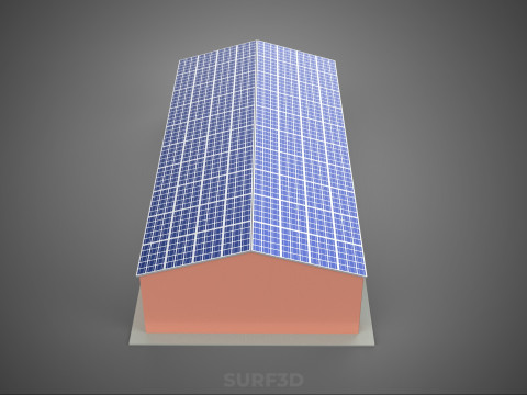 SOLAR PANEL ROOF PV POWERED SHED WAREHOUSE STOREHOUSE DEPOT BARN 3Dモデル