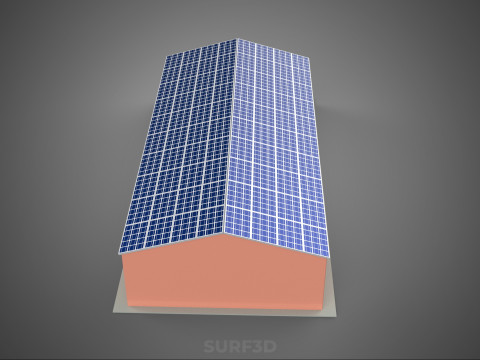 SOLAR PANEL ROOF PV POWERED SHED WAREHOUSE STOREHOUSE DEPOT BARN 3Dモデル