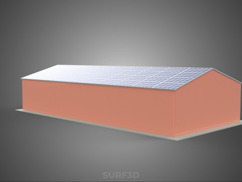SOLAR PANEL ROOF PV POWERED SHED WAREHOUSE STOREHOUSE DEPOT BARN 3Dモデル