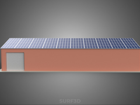 SOLAR PANEL ROOF PV POWERED SHED WAREHOUSE STOREHOUSE DEPOT BARN 3Dモデル