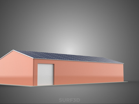 SOLAR PANEL ROOF PV POWERED SHED WAREHOUSE STOREHOUSE DEPOT BARN 3Dモデル