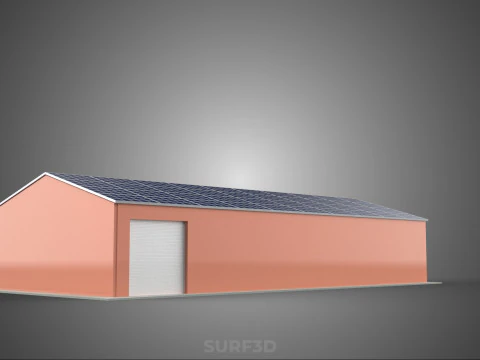 SOLAR PANEL ROOF PV POWERED SHED WAREHOUSE STOREHOUSE DEPOT BARN 3D Model