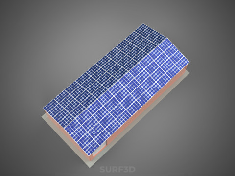 SOLAR PANEL ROOF PV POWERED SHED WAREHOUSE STOREHOUSE DEPOT BARN 3Dモデル