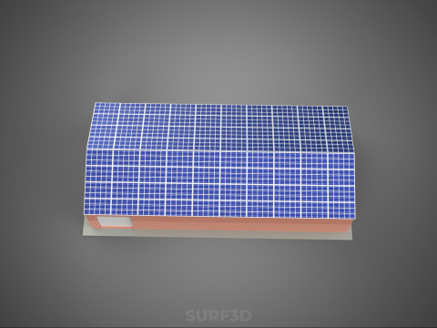 SOLAR PANEL ROOF PV POWERED SHED WAREHOUSE STOREHOUSE DEPOT BARN 3Dモデル