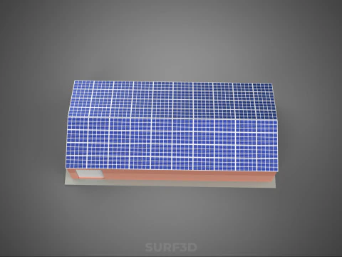 SOLAR PANEL ROOF PV POWERED SHED WAREHOUSE STOREHOUSE DEPOT BARN 3D Model