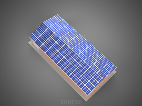 SOLAR PANEL ROOF PV POWERED SHED WAREHOUSE STOREHOUSE DEPOT BARN 3Dモデル