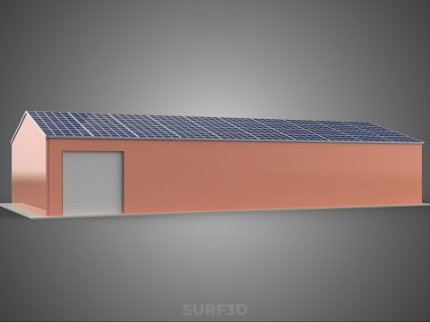 SOLAR PANEL ROOF PV POWERED SHED WAREHOUSE STOREHOUSE DEPOT BARN 3Dモデル