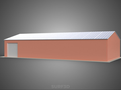 SOLAR PANEL ROOF PV POWERED SHED WAREHOUSE STOREHOUSE DEPOT BARN 3Dモデル