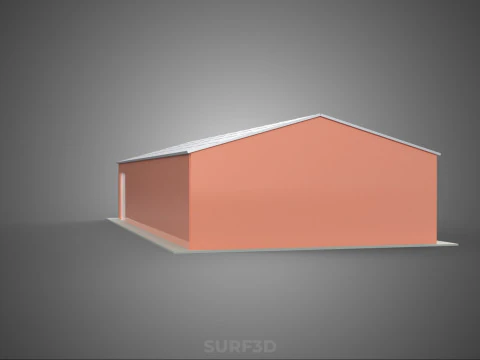 SOLAR PANEL ROOF PV POWERED SHED WAREHOUSE STOREHOUSE DEPOT BARN 3D Model