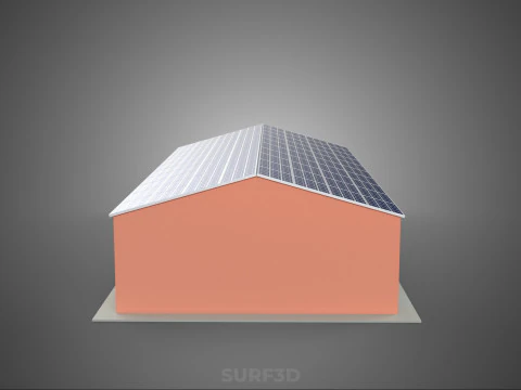 SOLAR PANEL ROOF PV POWERED SHED WAREHOUSE STOREHOUSE DEPOT BARN 3D Model